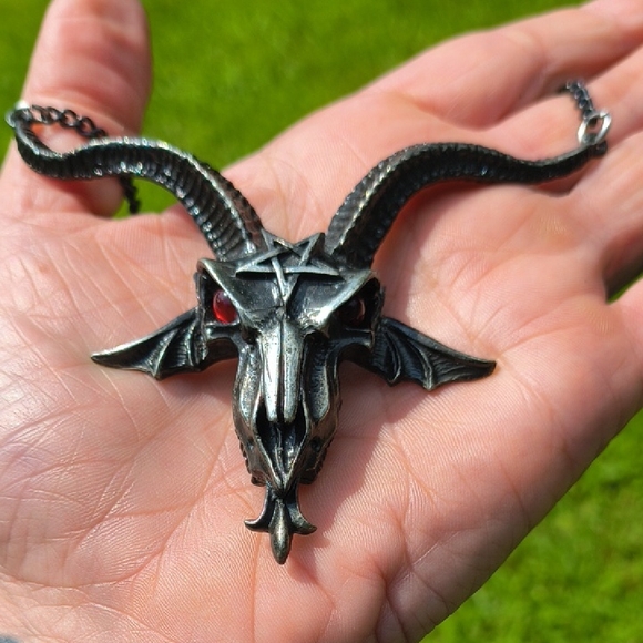 Gothic Alchemy London Baphomet Large Bib Necklace - Picture 1 of 9